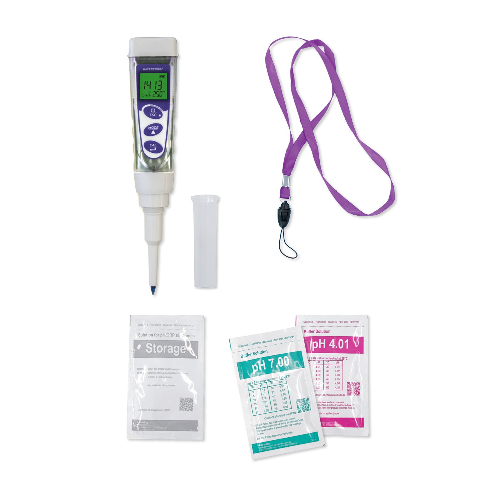 pH Pocket Tester - with Replaceable Penetration Electrode (Kit)